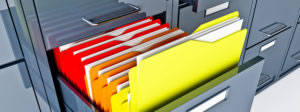 file cabinet filled with colored folders